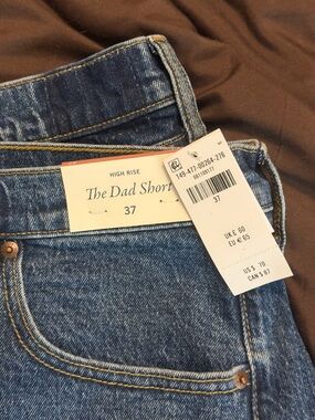 Abercrombie & Fitch The Dad Short High-Rise Jeans - Blue